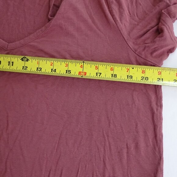 Lot of 2 Charlotte Russe V-Neck Jersey Knit Tops Women Size L Red Mauve Strappy - Picture 9 of 10